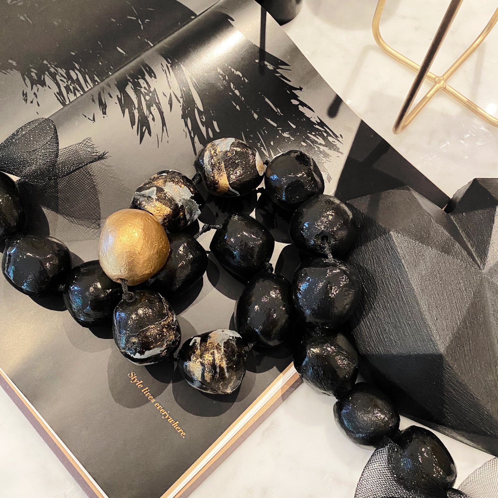 Glossy Black Garland