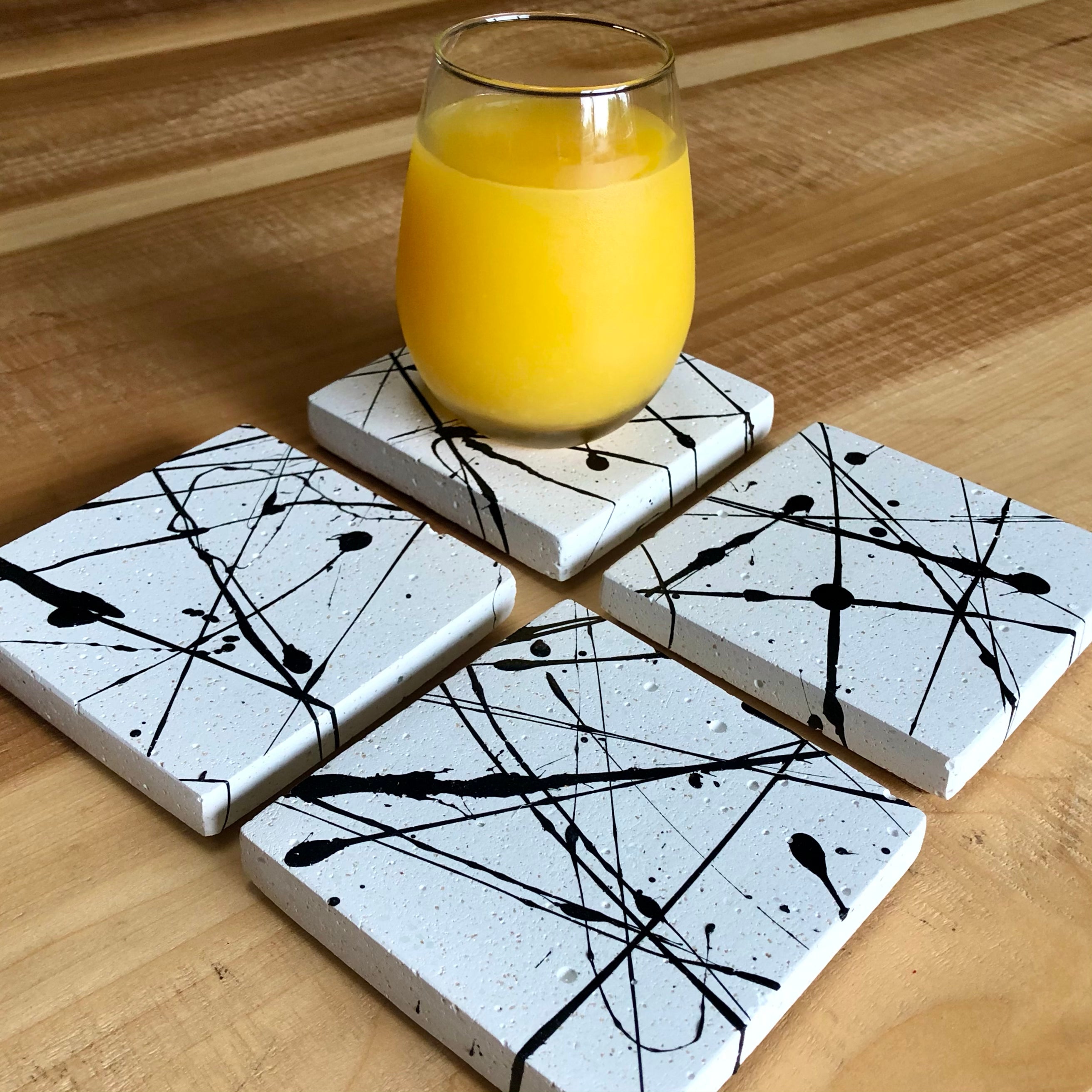 Black Splatter Coasters