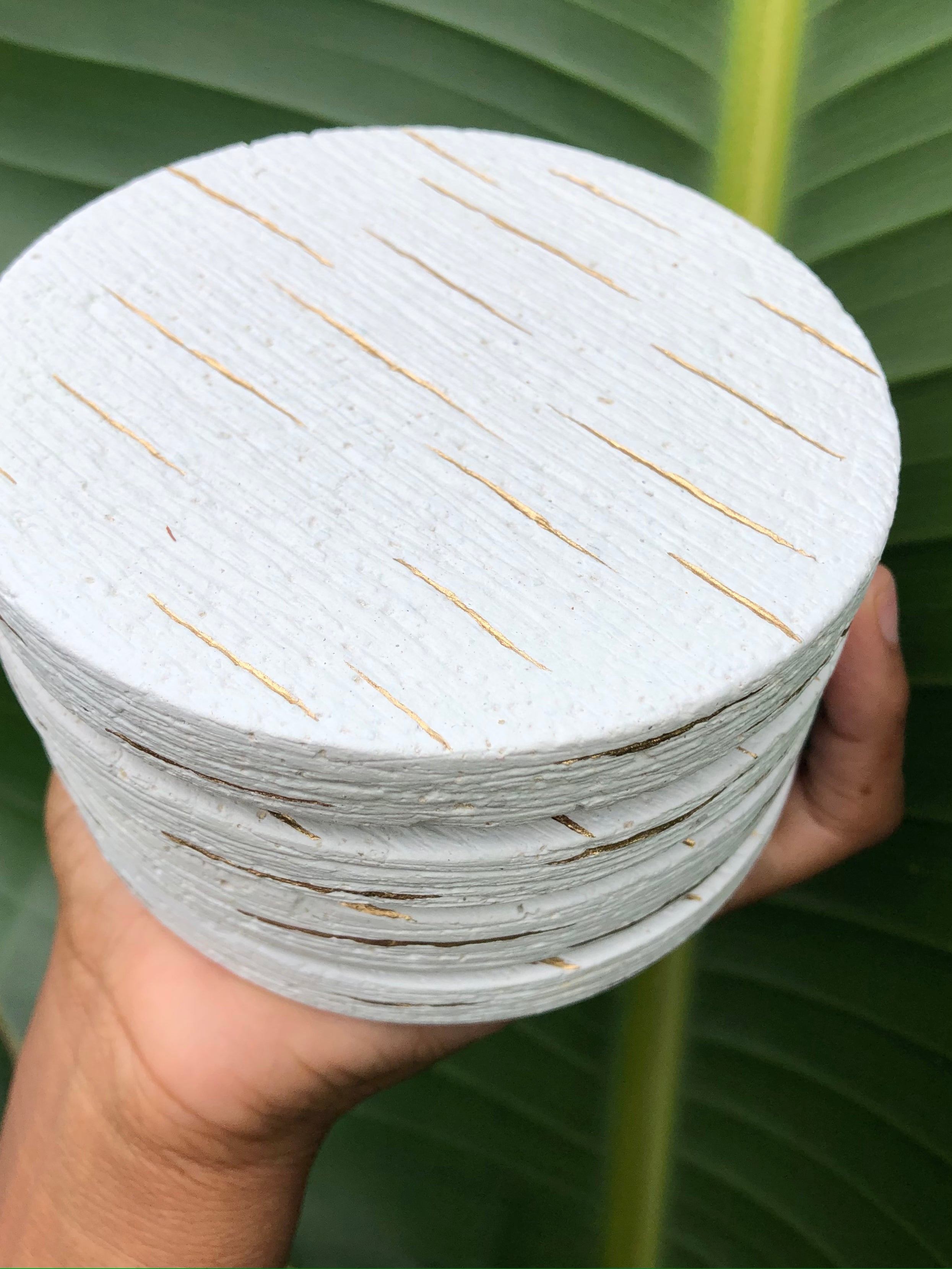 Textured Gold Line Coasters