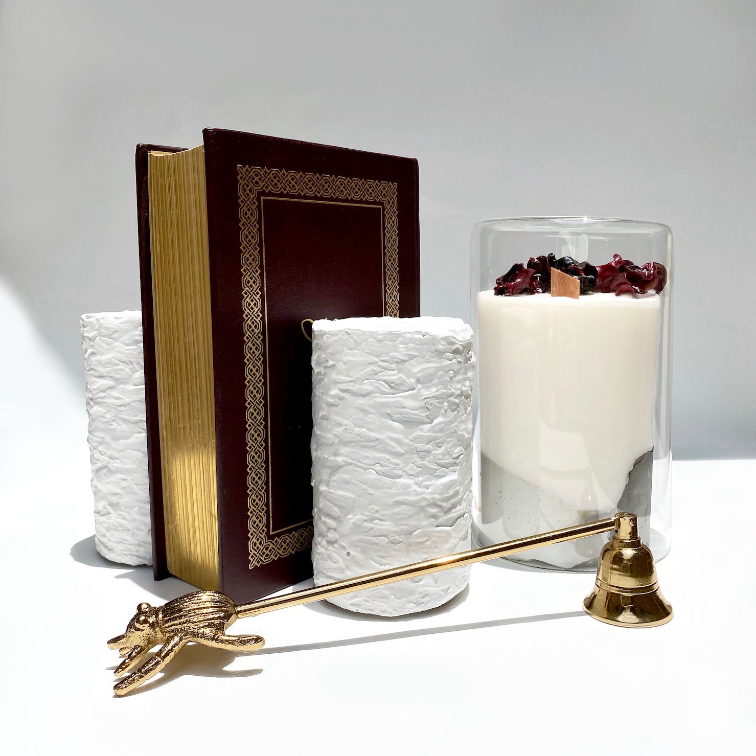 Textured White Bookend